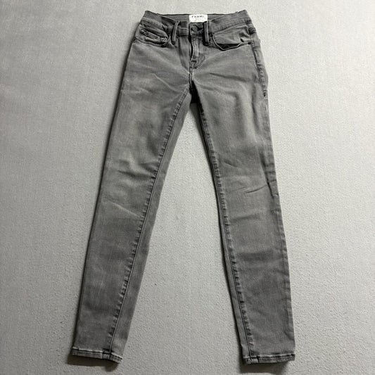 Frame Le Skinny de Jeanne Crop Jeans Womens 24 Gray Stretch Denim Turkish Cotton