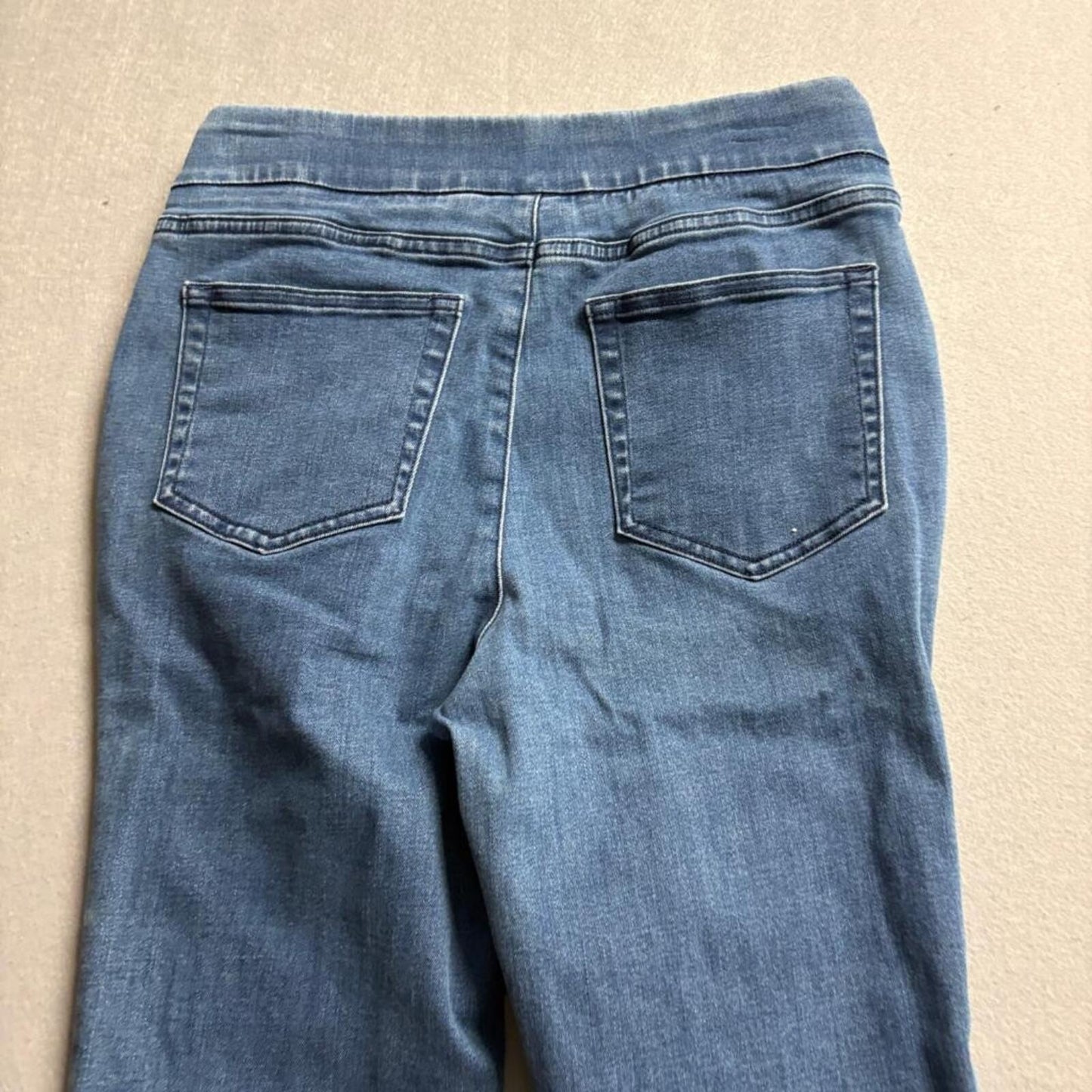 D&Co Signature Pull On Jeans Womens 6T Tall Blue Denim Stretch Skinny Jegging
