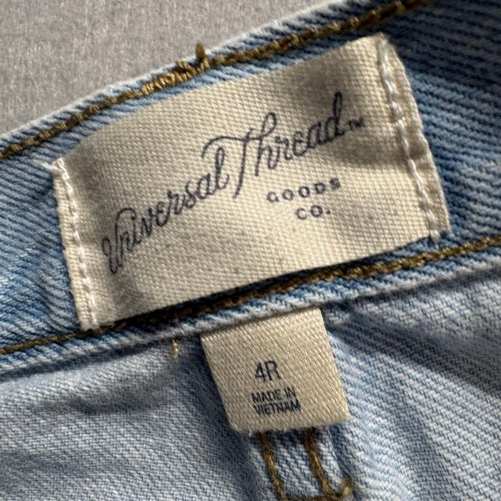 Universal Thread Cargo Jeans Womens 4R Light Wash Wide Leg High Rise Utility
