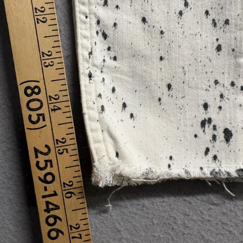 Zara Woman Premium Denim Collection Jeans Size 4 White Paint Splatter Skinny