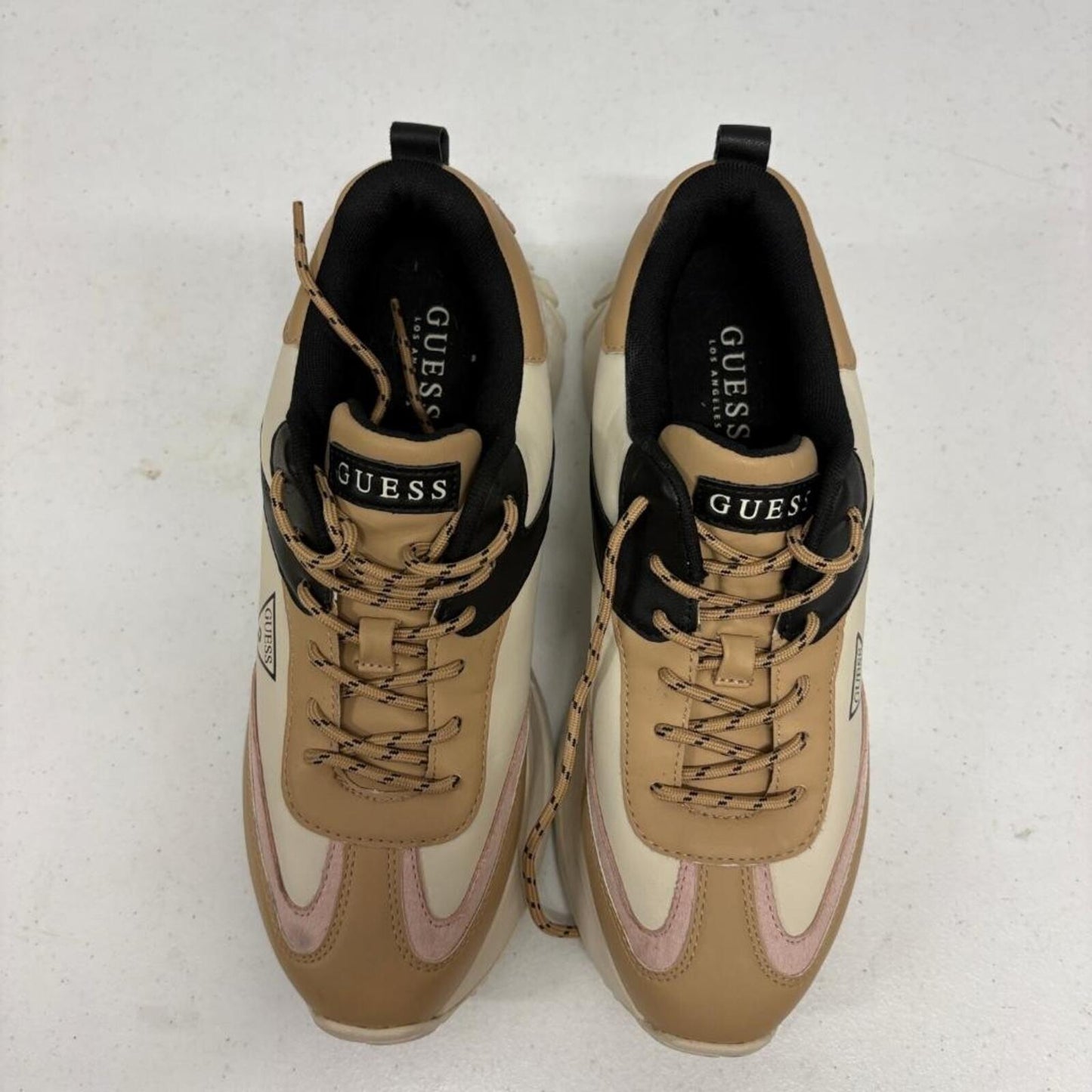 Guess WGOUST-R Womens Platform Sneakers Size 10M Beige Pink Chunky Dad Shoes