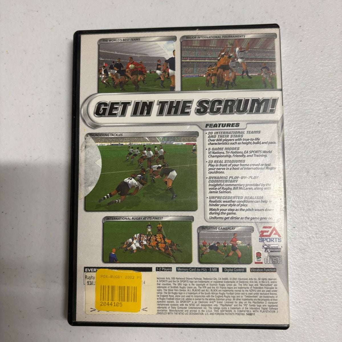 Rugby Sony PlayStation 2 PS2 Complete Black Label CIB EA Sports Blue CD Disc