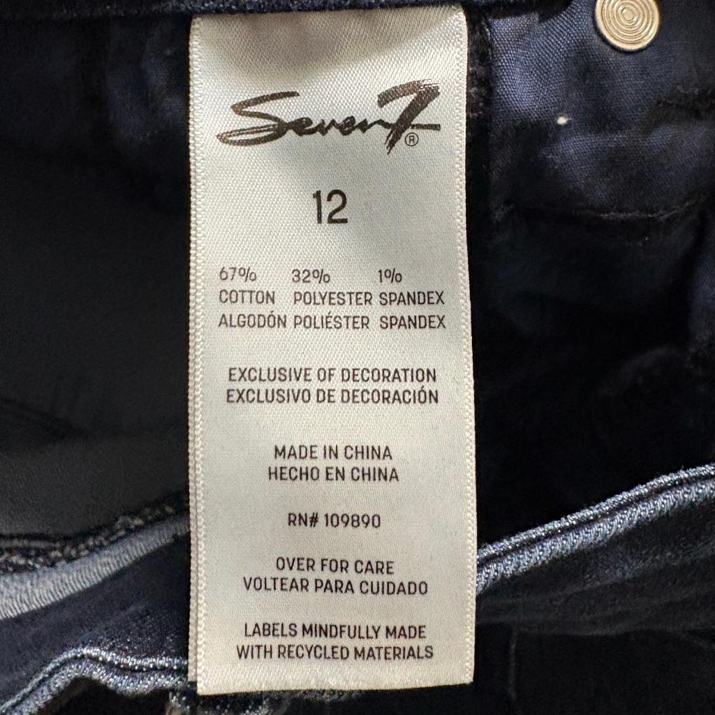 Seven7 Womens Skinny Jeans Size 12 Dark Wash Blue Denim Stretch High Rise