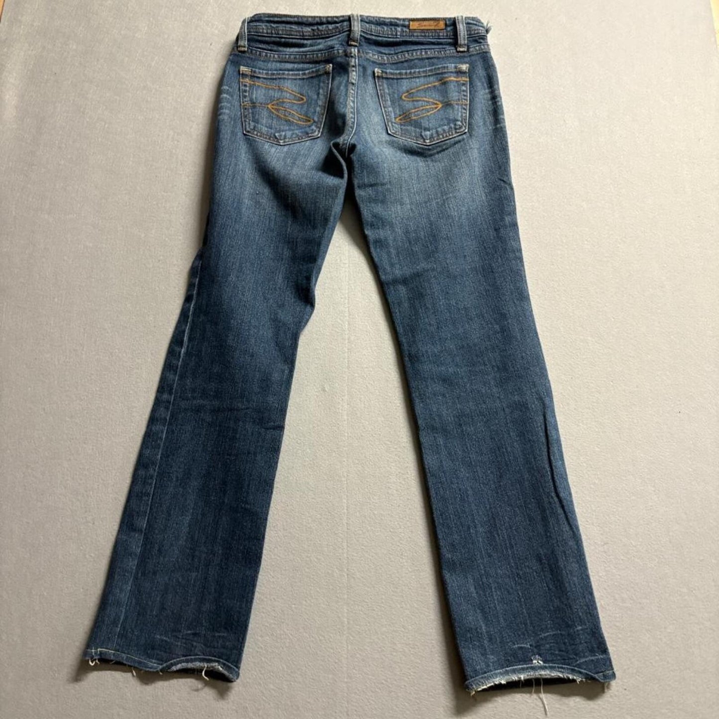 Seven7 Flare Jeans Womens Size 30 Blue Denim Low Rise Medium Wash 31x29