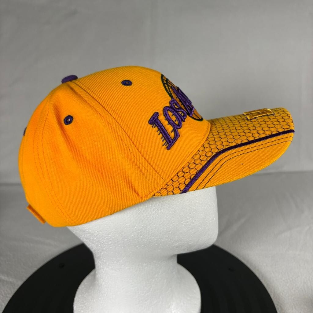 Los Angeles Lakers Hat Sam's Cap Yellow Purple LA Embroidered Hook Loop