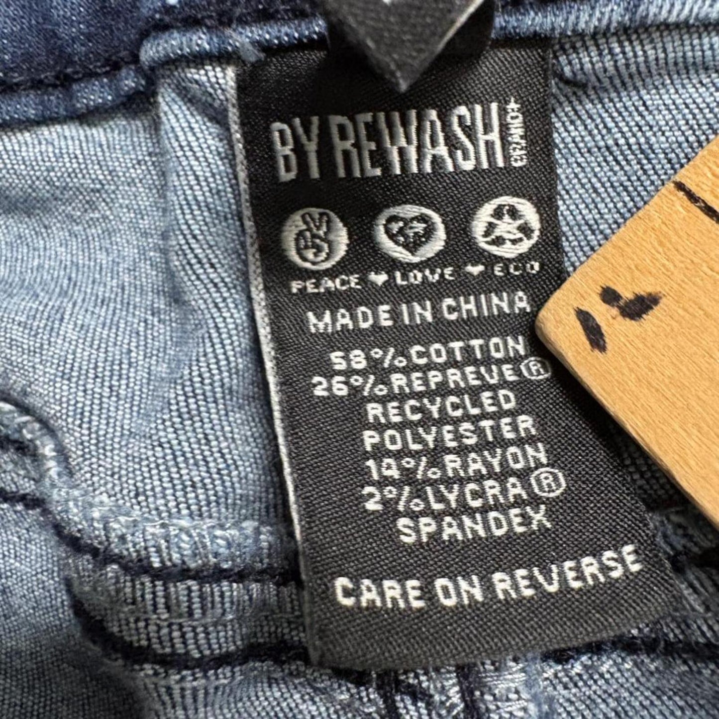By Rewash Distressed Skinny Jeans Womens Size 5 27 Blue Denim Frayed Hem Stretch