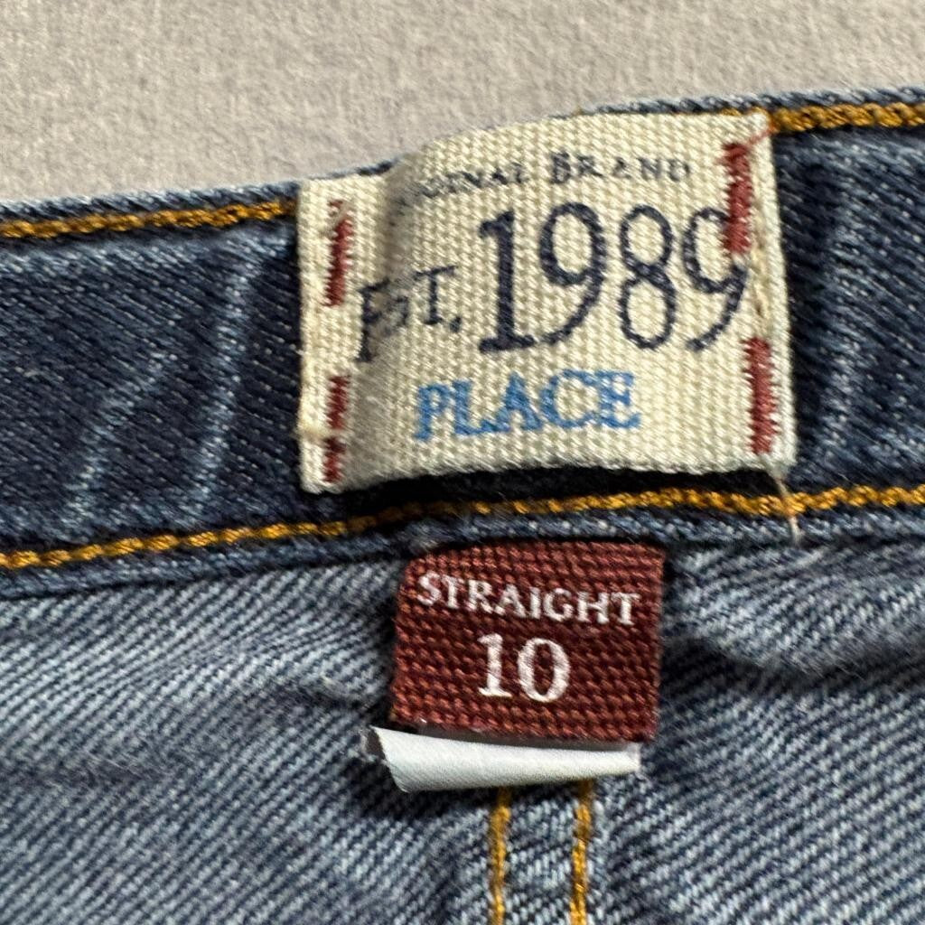 The Childrens Place Boys Straight Jeans Size 10 Blue Denim Adjustable Waist