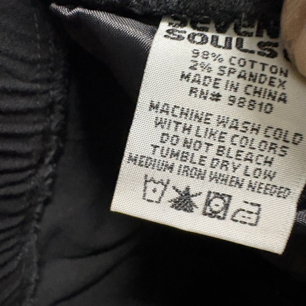 Seven Souls Mens Cargo Jogger Pants Medium Black Drawstring Stretch Twill Cuffed
