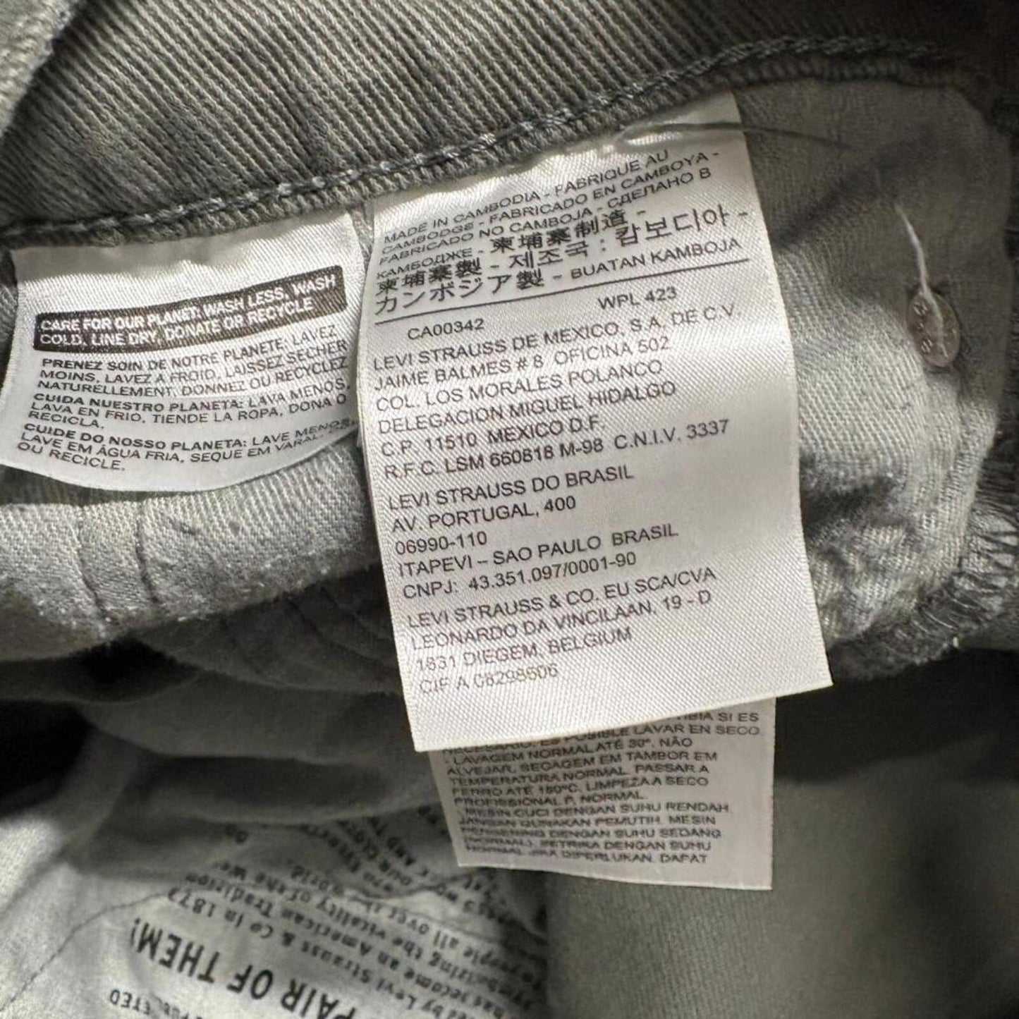 Levi's 514 Slim Straight Jeans Mens 34x34 Olive Green Denim Pants