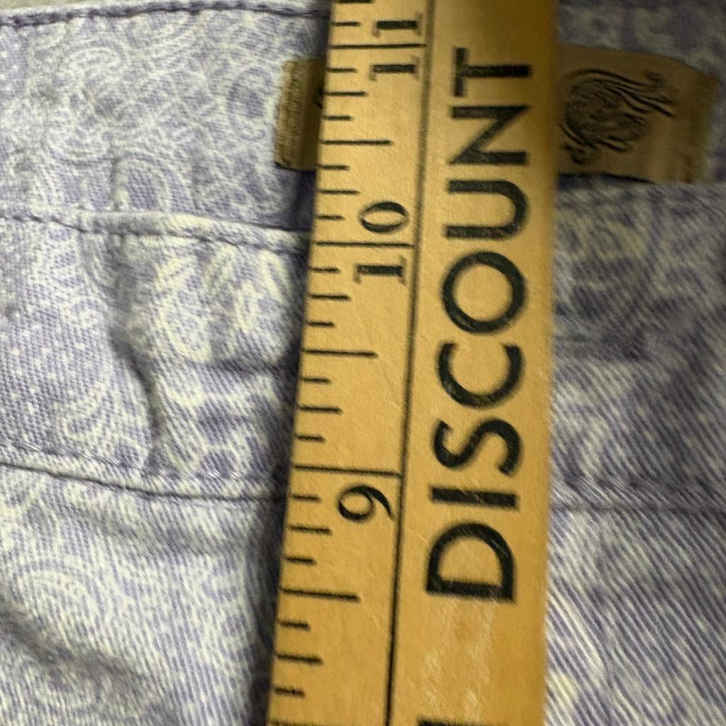 Nine West Vintage America Skinny Jeans Womens 16 Purple Paisley Matchstick Crop