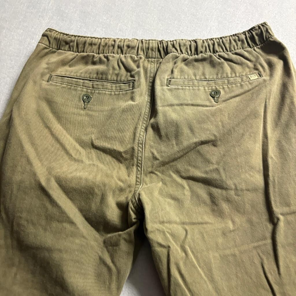 Freeworld Mens Jogger Pants Large Olive Green Cotton Twill Elastic Waist