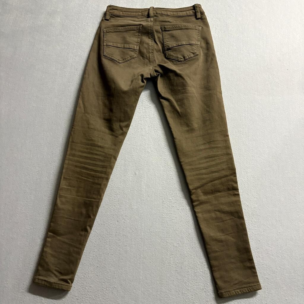 Wish List Jeans Womens Medium Olive Green Moto Skinny Ribbed Knee Pants