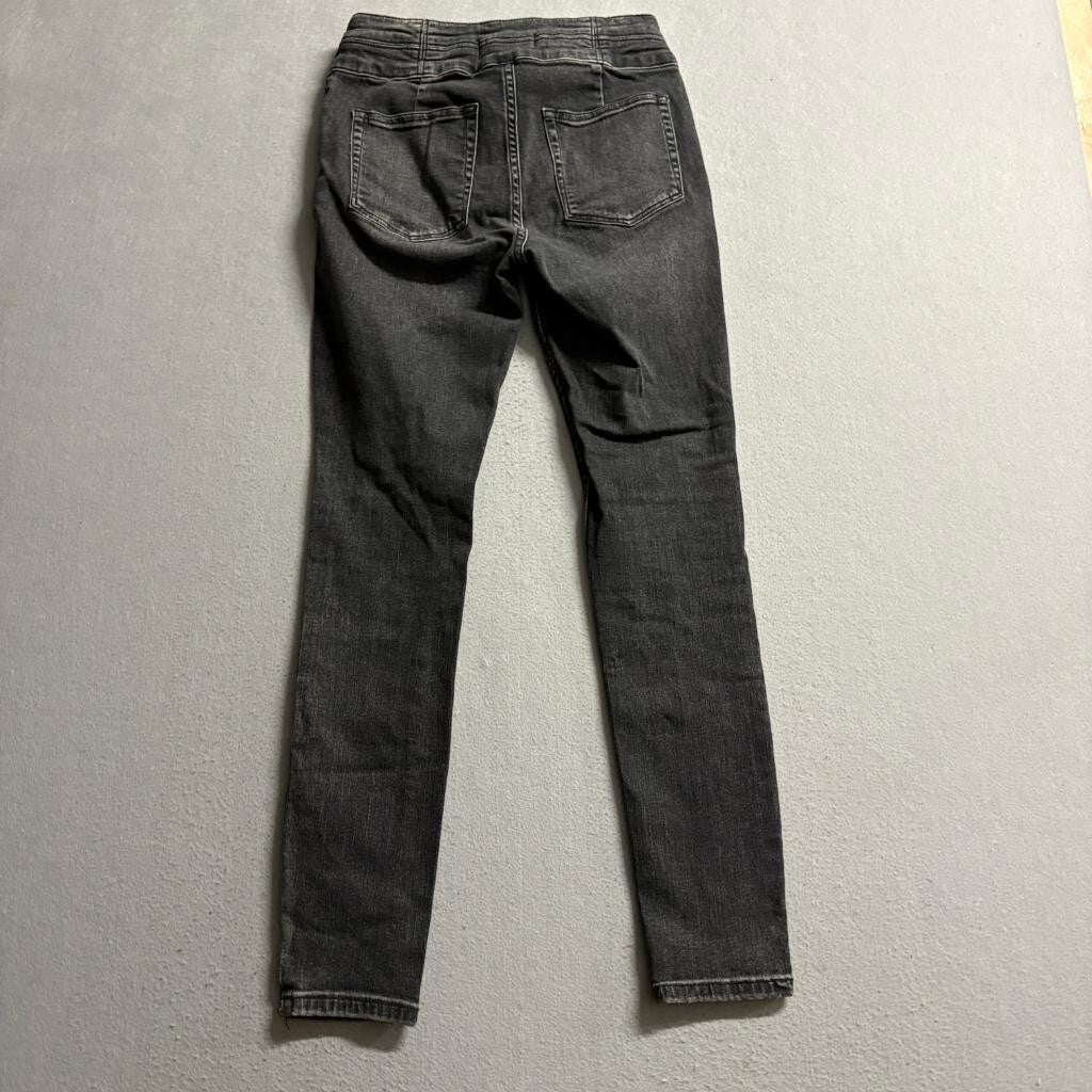 We The Free Free People Lace Up Skinny Jeans Womens 26 Gray High Rise Stretch