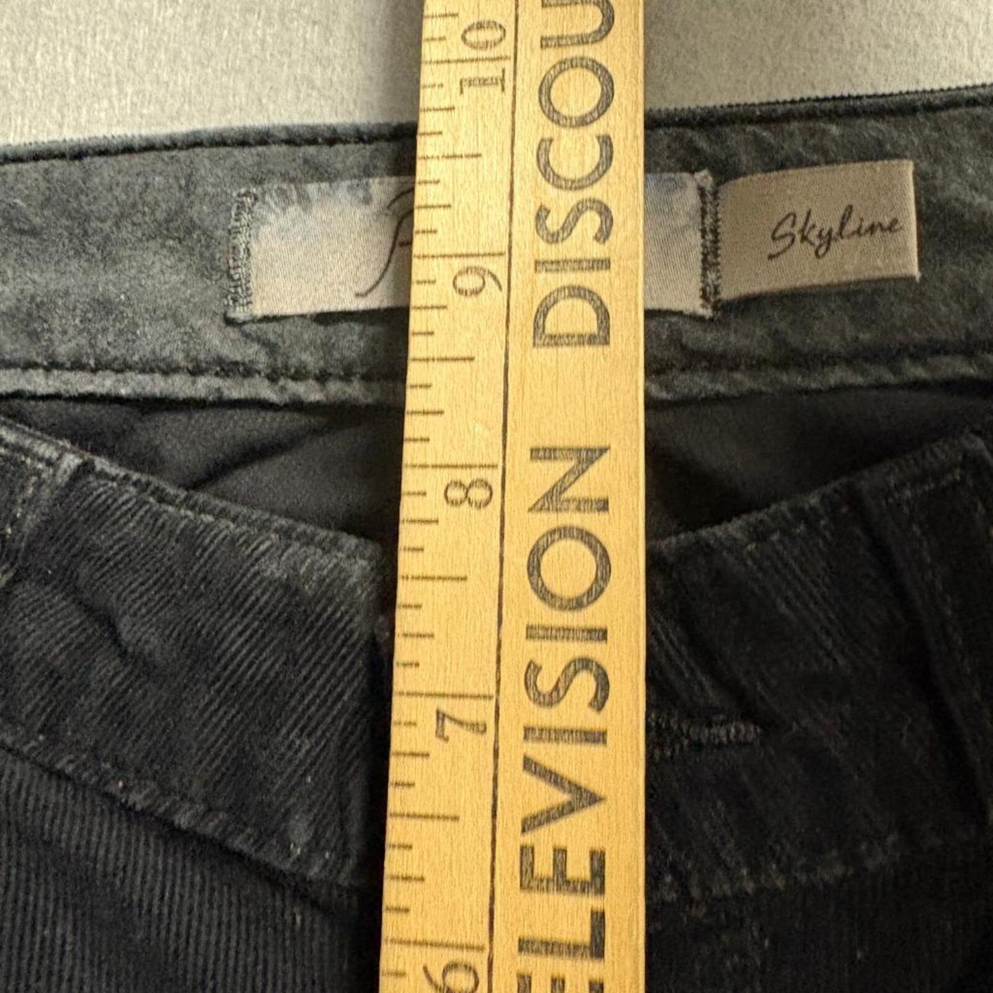 Paige Skyline Straight Corduroy Pants Womens 25 Black Stretch Cord Jeans