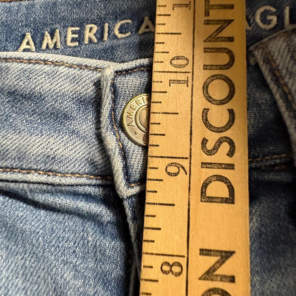 American Eagle Super High Rise Baggy Wide Leg Cargo Jeans Womens 6 Regular Blue