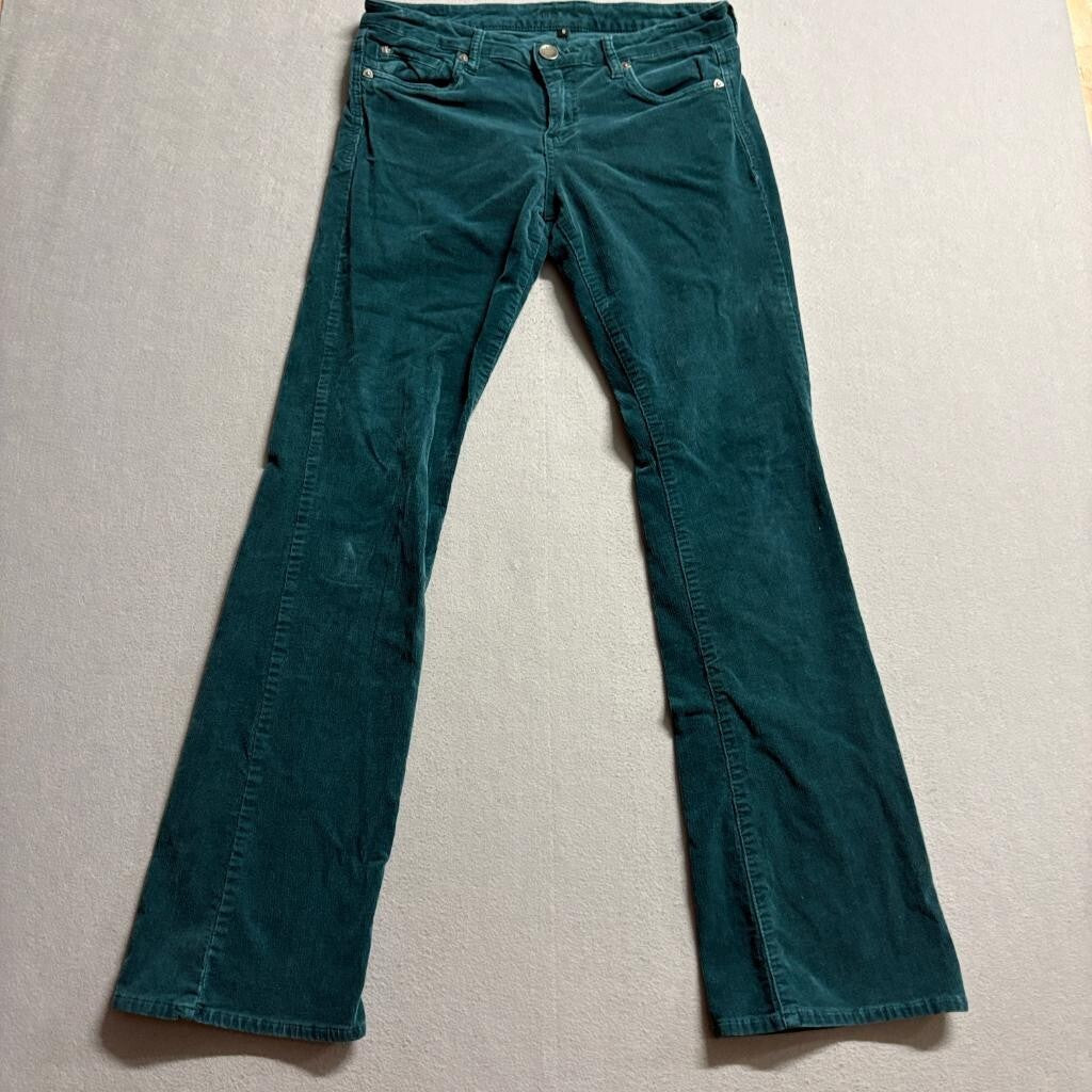 Kut from the Kloth Corduroy Pants Womens Size 6 Green Bootcut Stretch Cord