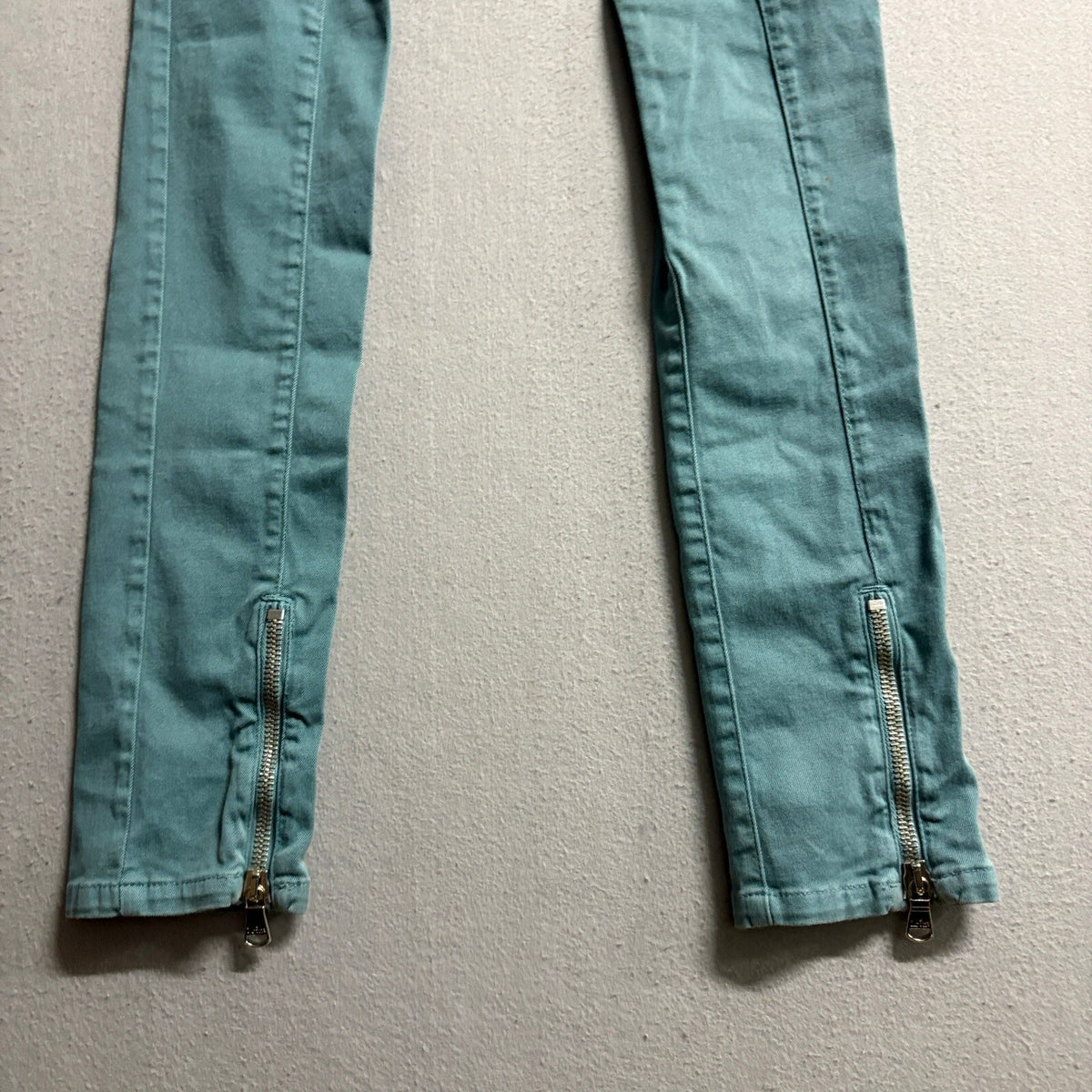 Loiza Patrizia Pepe Skinny Jeans Womens 26 Green Stretch Denim Ankle Zip