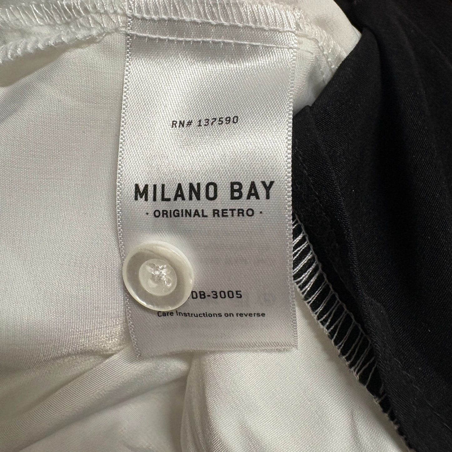 Milano Bay Retro Bowling Shirt Camp Collar Colorblock M Fits Like M Black White