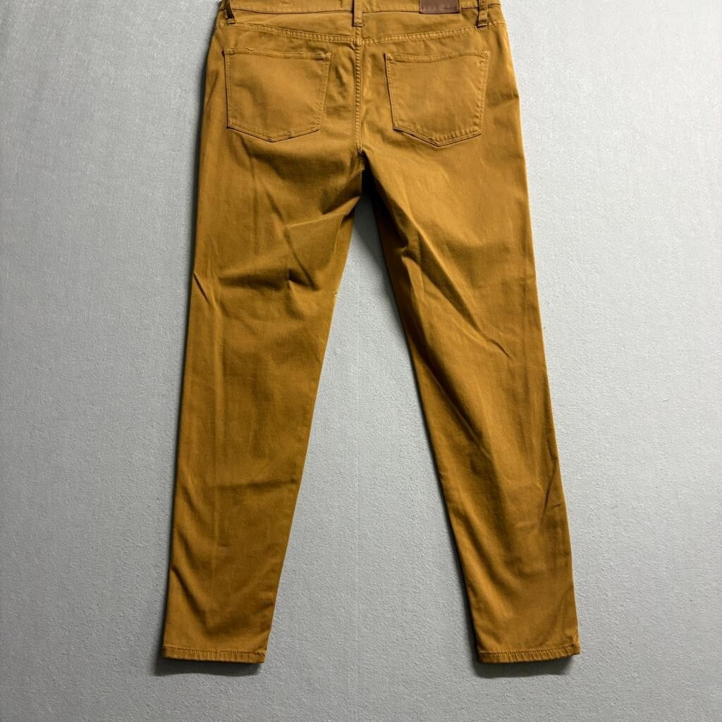Madewell 9 High Rise Skinny Jeans Womens 32 Brown Mustard Cotton Blend Stretch