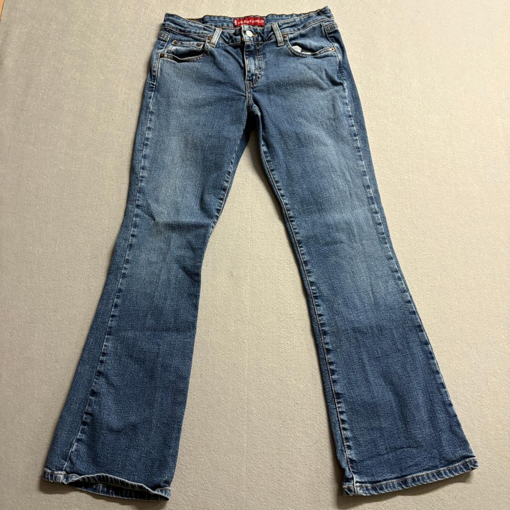 Levis 518 Superlow Bootcut Jeans Womens 7 JR S Blue Denim Stretch Low Rise