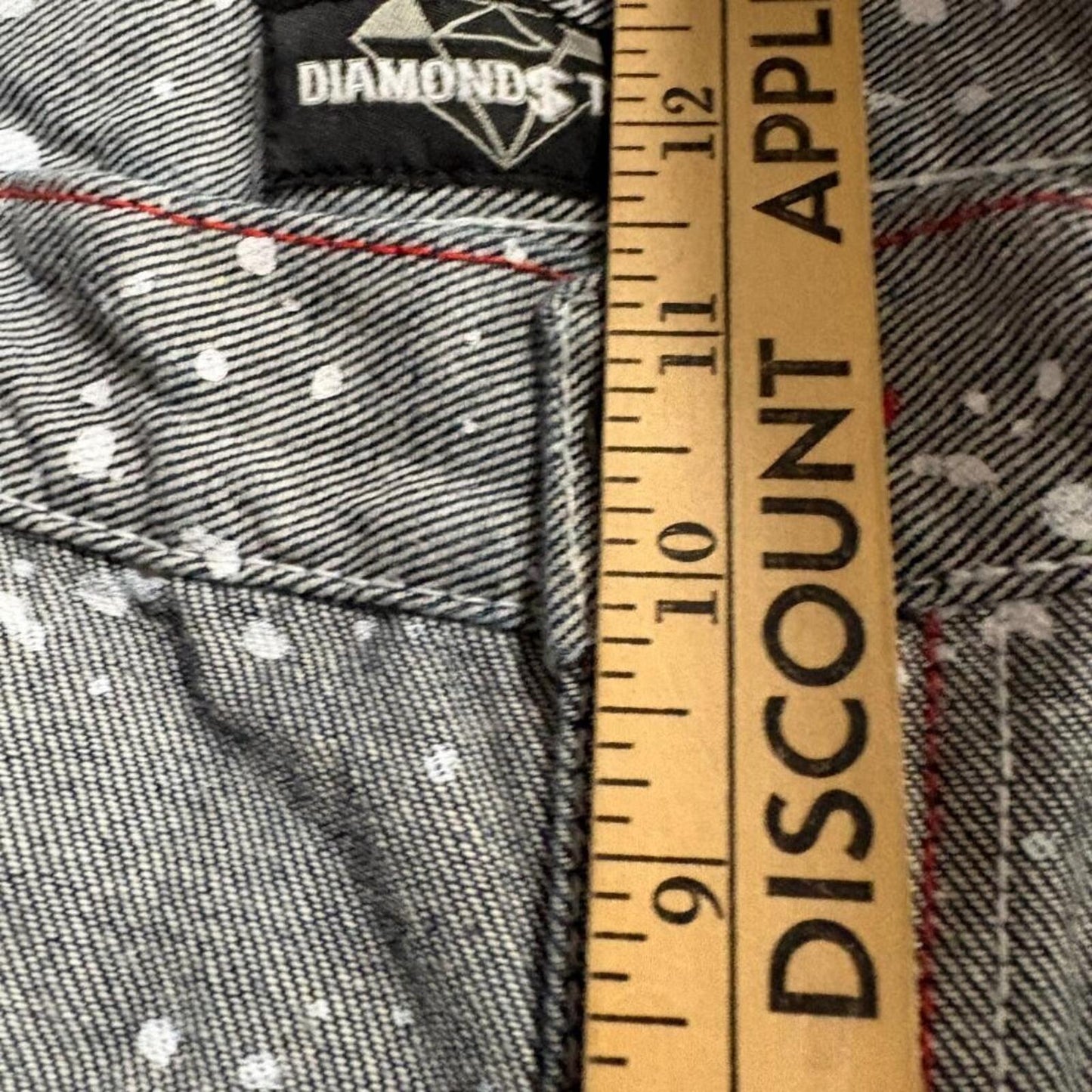 Diamond Stash Mens Jeans Size 40 Gray Acid Bleach Splatter Bull 23 Graphic Denim