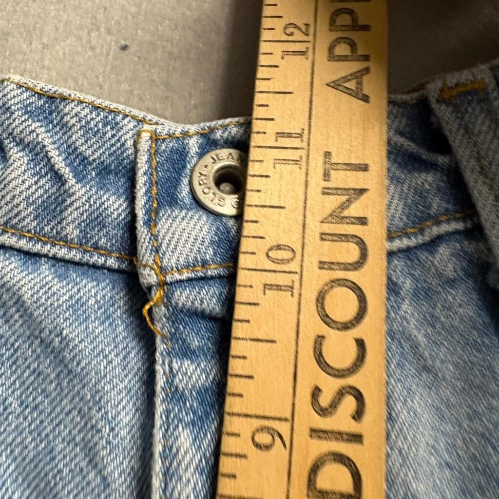 Vintage Faded Glory High Rise Mom Jeans Womens 8 Tall Light Wash 100% Cotton