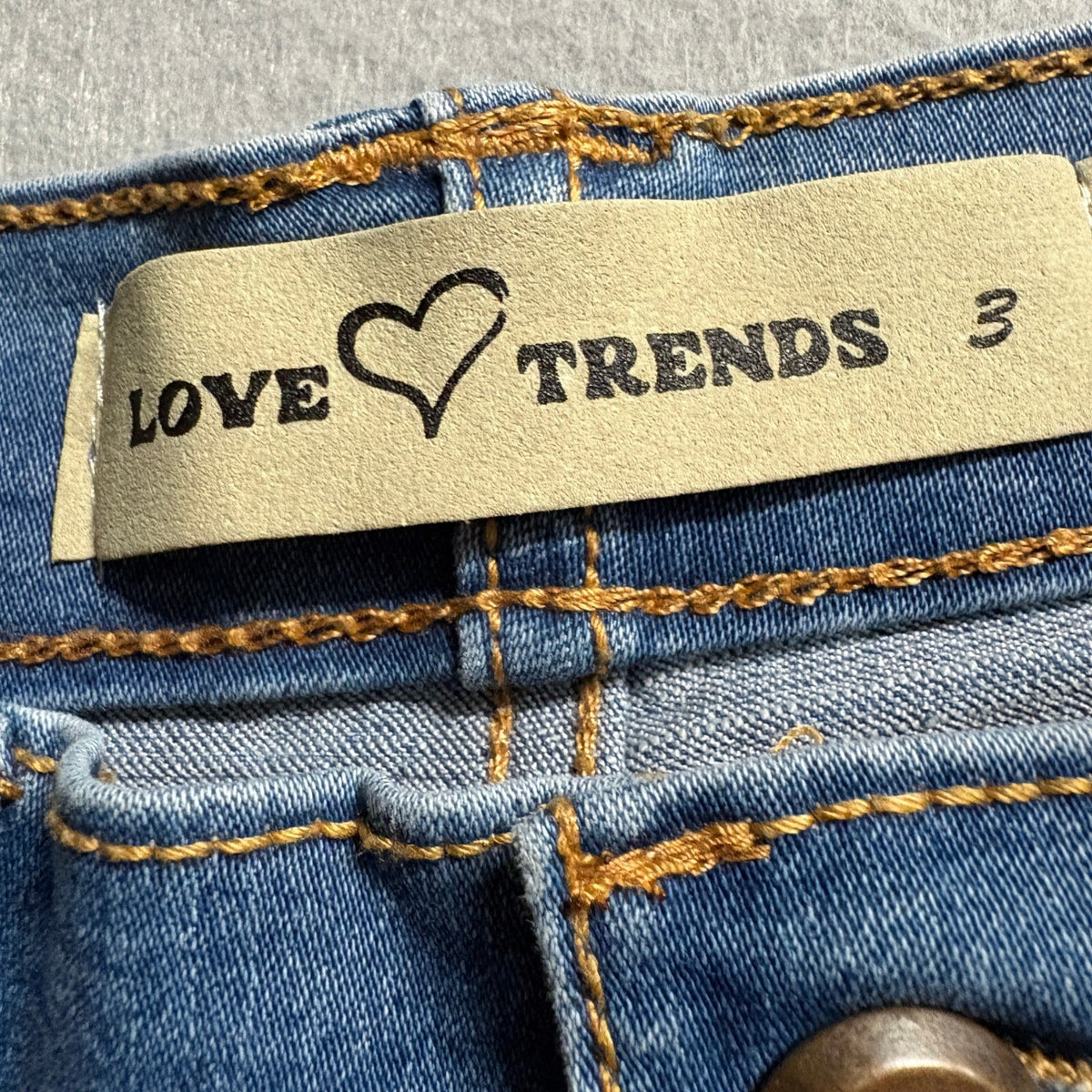 Love Trends Cargo Jeans Womens Size 3 Blue Denim Wide Leg High Rise Y2K Style