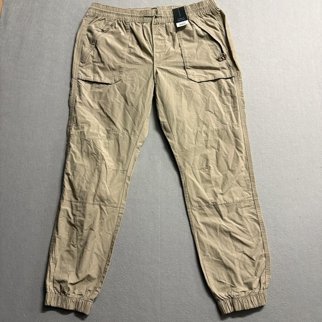 No Boundaries Tech Jogger Pants Mens Large L 36-38 Beige Tapered Leg New