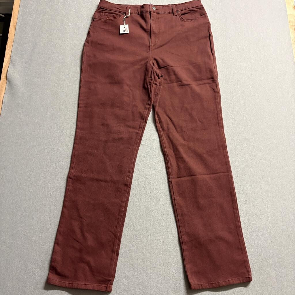 Gloria Vanderbilt Amanda Classic High Rise Tapered Jeans Womens 16 Tall Red Wine