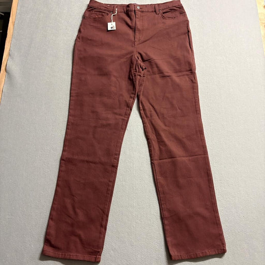 Gloria Vanderbilt Amanda Classic High Rise Tapered Jeans Womens 16 Tall Red Wine