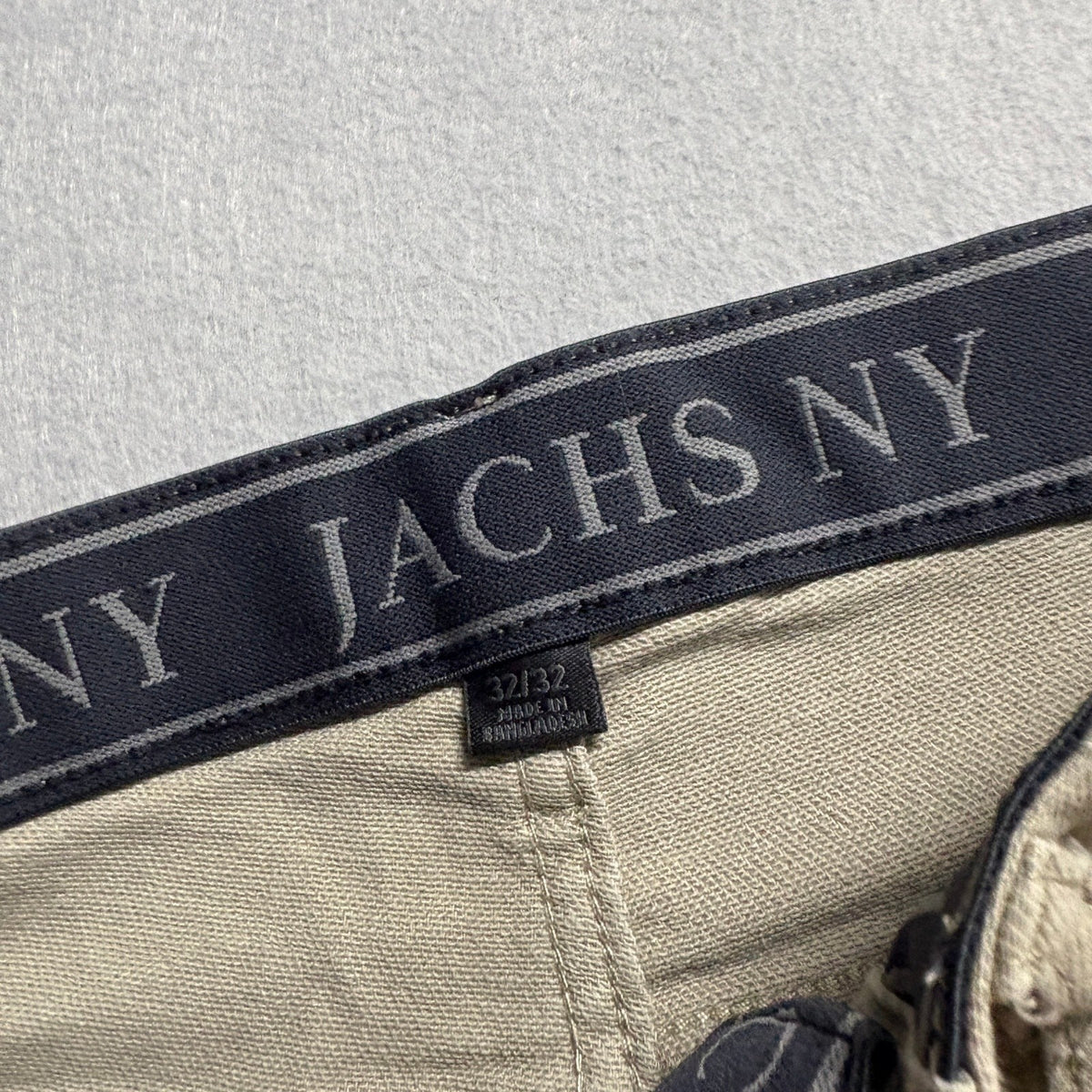 Jachs NY Mens Stretch Jeans 32x32 Beige Tan Cotton Blend Straight Leg Pants