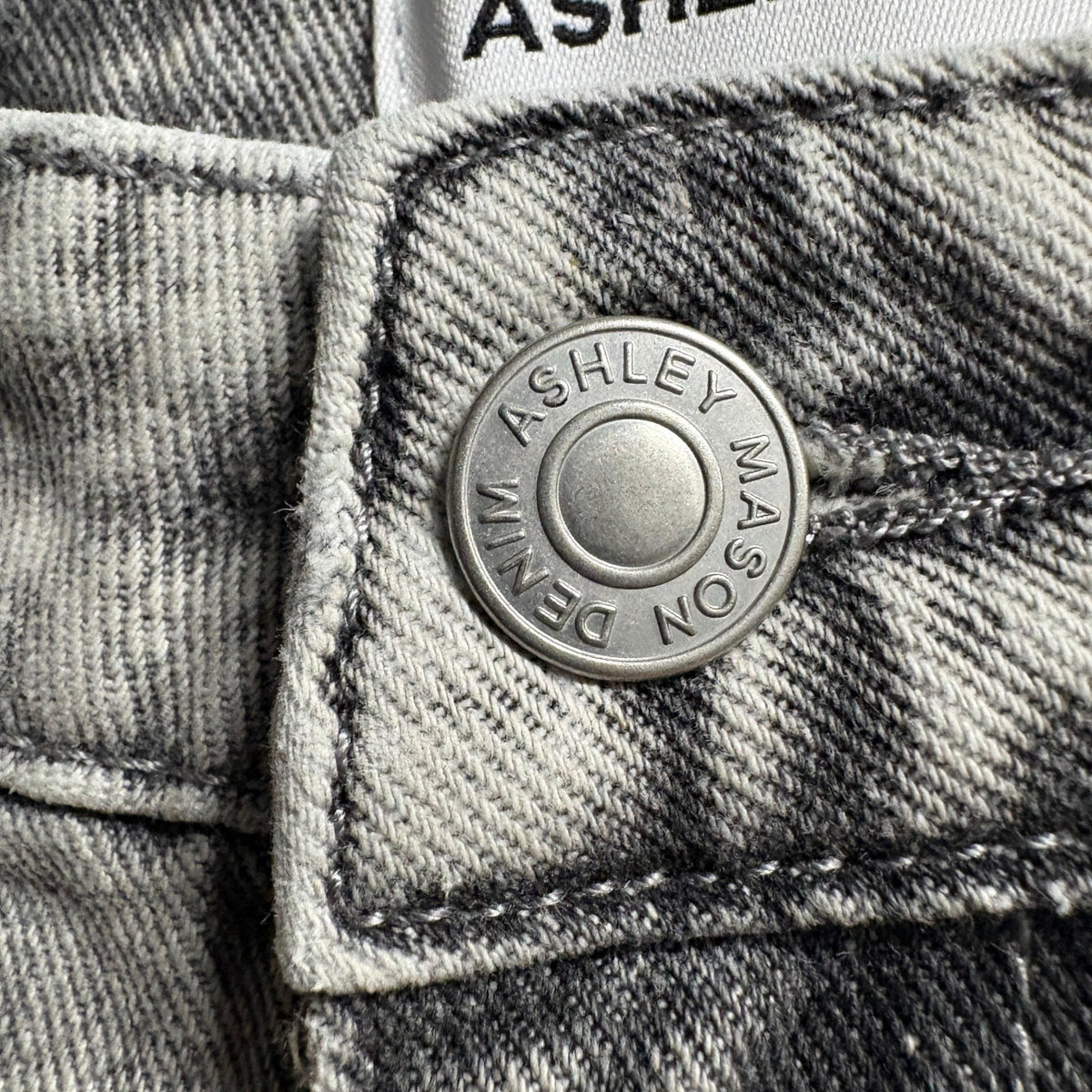 Ashley Mason High Rise Wide Leg Acid Wash Jeans Womens Size 7/28 Gray Cherry