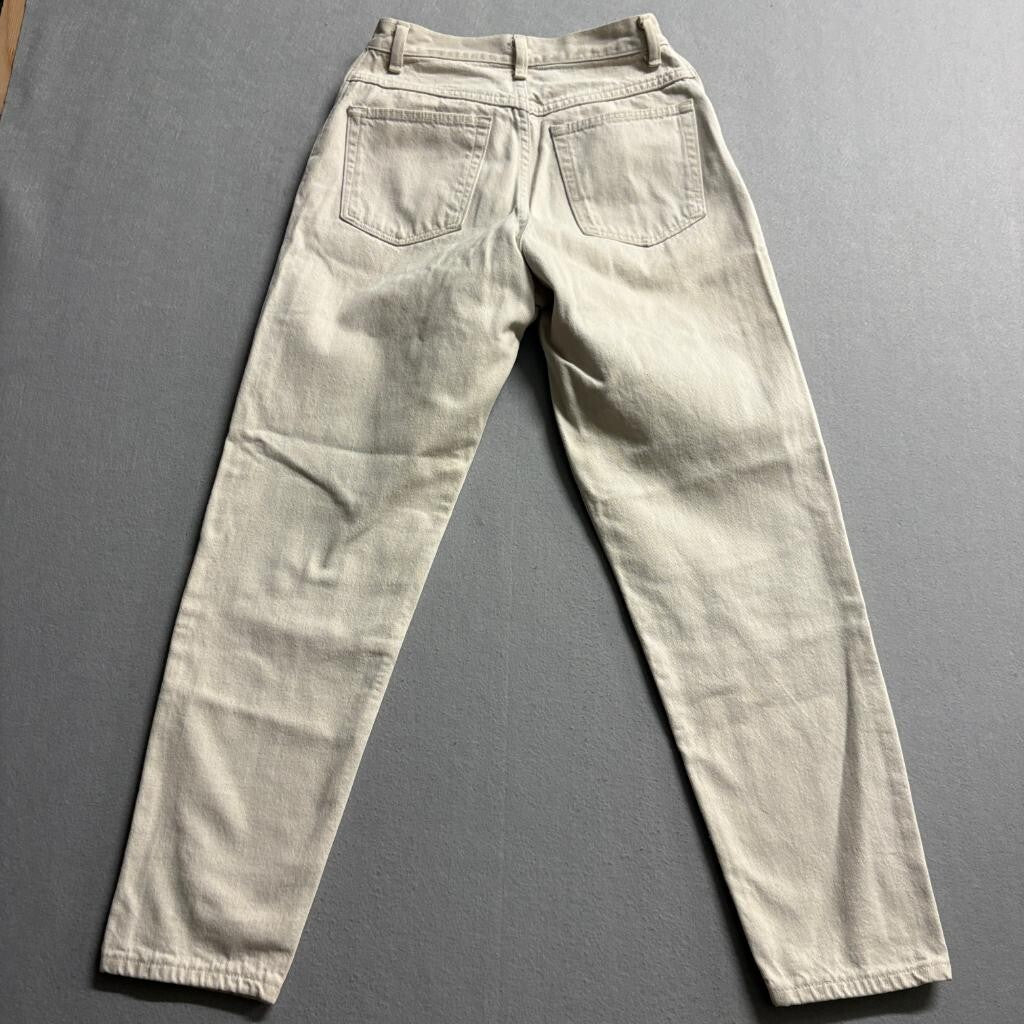 Vintage Wrangler for Women Jeans 8x29 Beige High Rise Tapered Mom Cotton Denim
