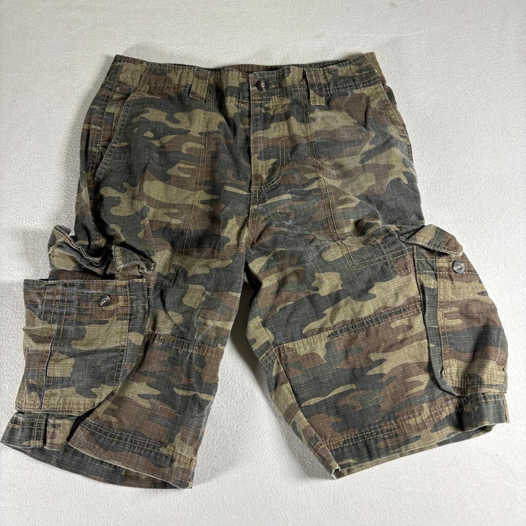 Mossimo Supply Co Mens Cargo Shorts Size 30 Camo Green Brown Ripstop Cotton