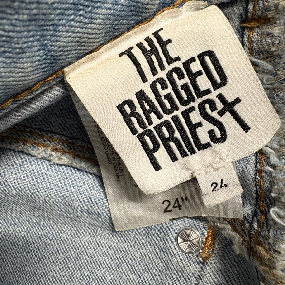 The Ragged Priest Jeans Womens 24 Light Wash Denim High Rise Straight Leg