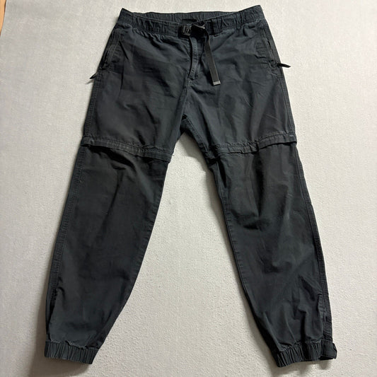 H&M Convertible Jogger Cargo Pants Mens Medium Black Zip Off Shorts Outdoor