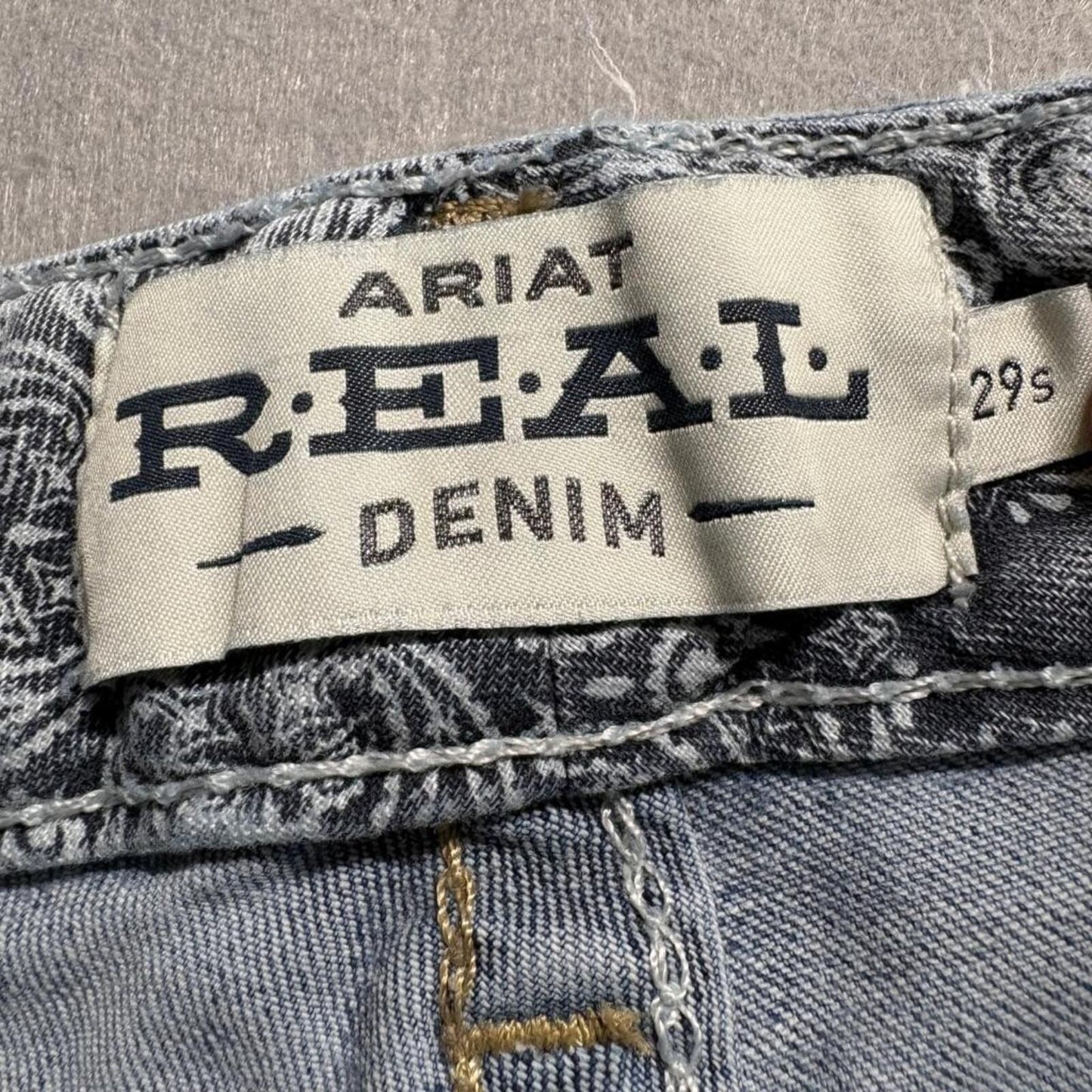 Ariat REAL Denim Womens 29S Bootcut Jeans Blue Stretch Distressed Frayed Hem