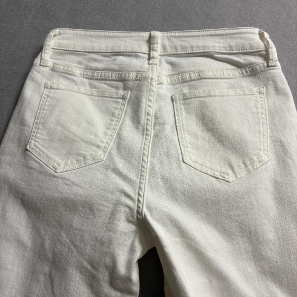 Quince Premium Denim White Straight Leg Jeans Womens Size 26 Stretch Cotton