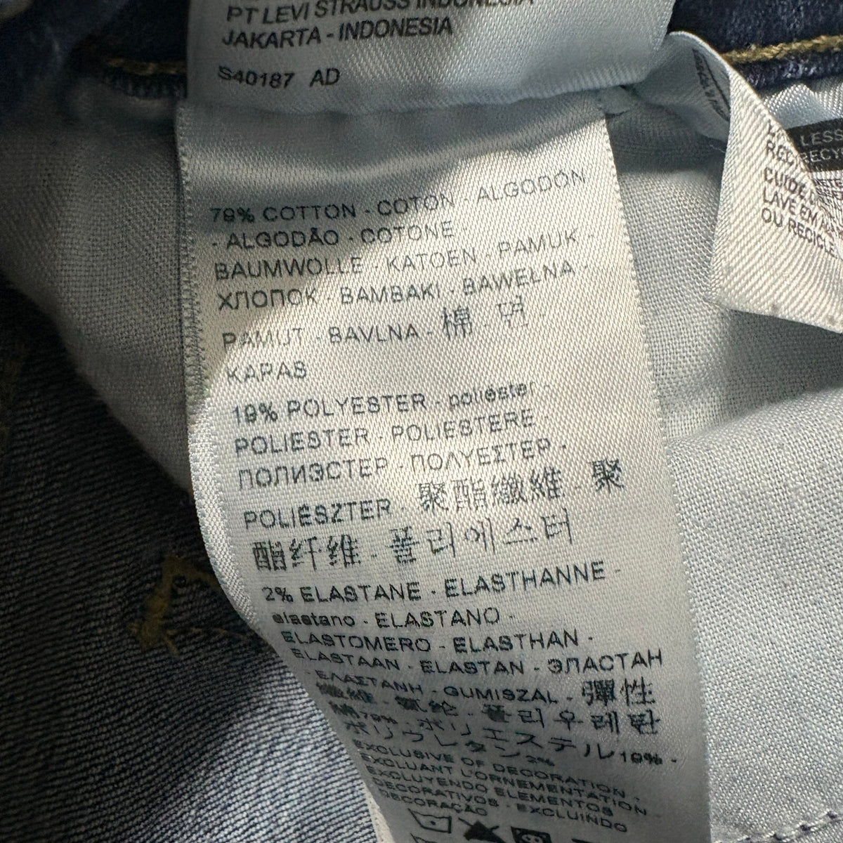 Levi's 711 Skinny Jeans Women's 28 Blue Distressed Knee Raw Hem Denim Pants