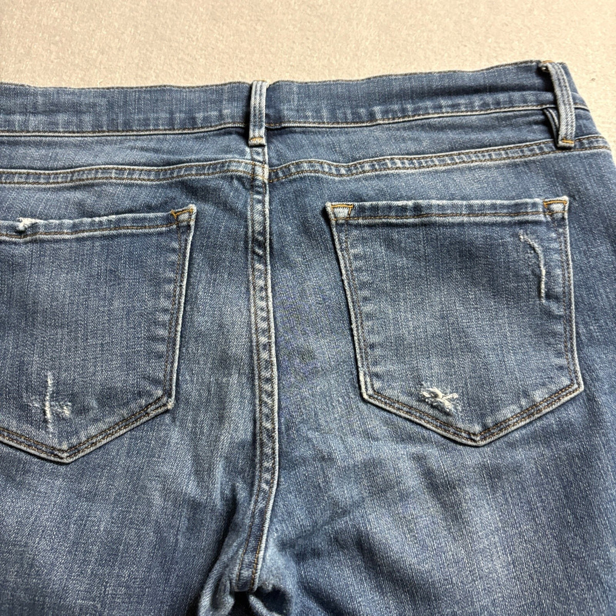 FRAME Denim Le Garcon Slim Boyfriend Jeans Womens Size 28 Azure Distressed Blue
