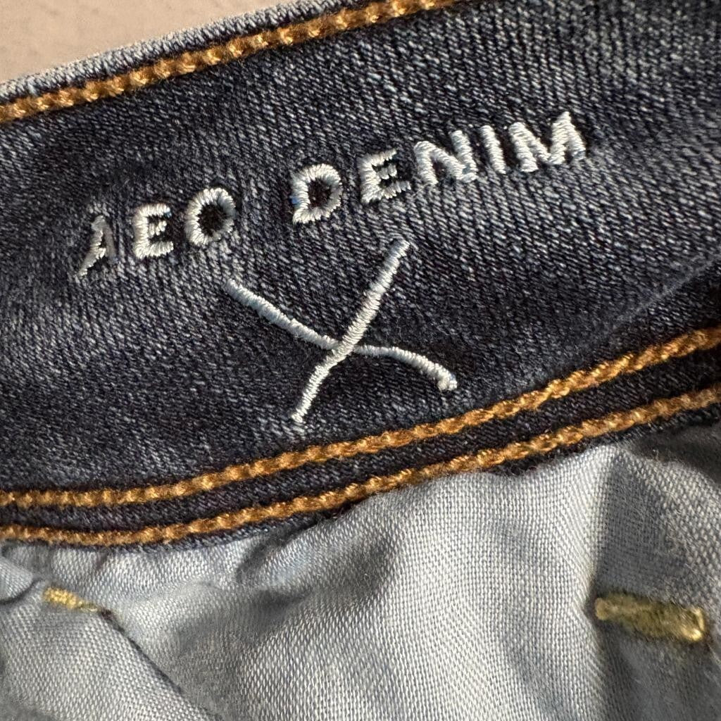 American Eagle Kick Boot Jeans Womens Blue Super Stretch Denim Flared Pants
