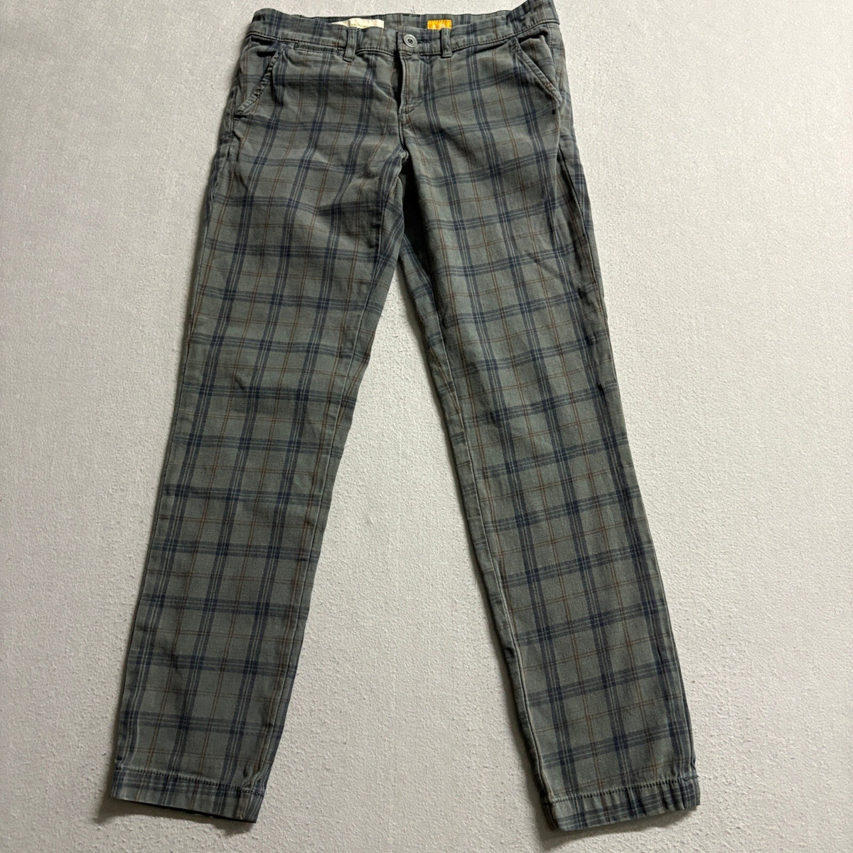 Pilcro and the Letterpress Plaid Pants Size 26 Gray Cotton Stretch Chino Cords