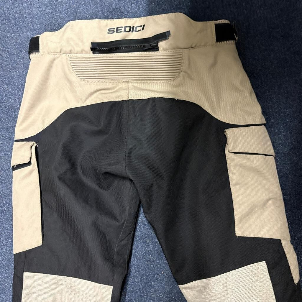 Sedici Motorcycle Riding Pants Mens XL Tan Black Mesh Armor Adventure Touring
