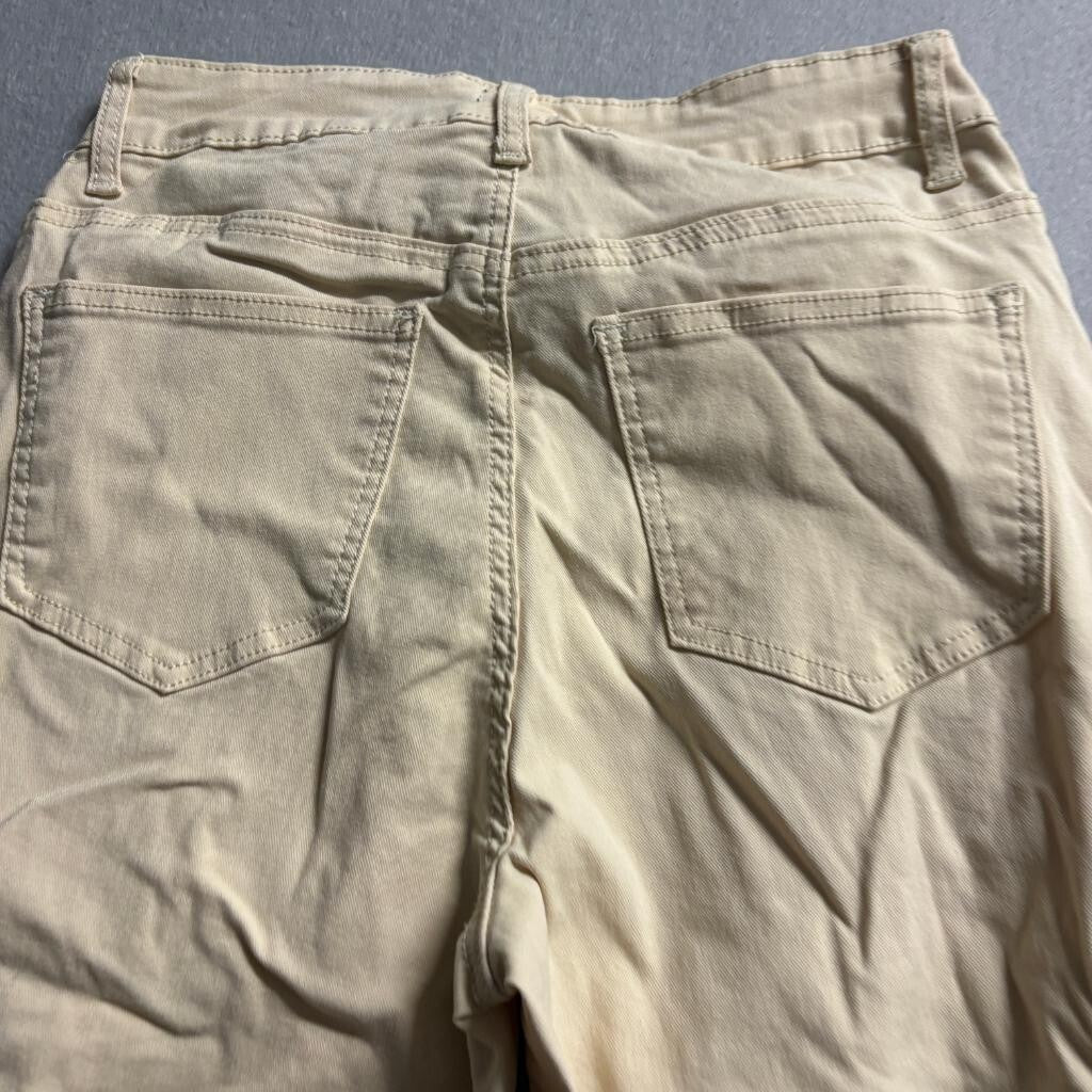 926 Jeans Womens Beige Cargo Pants Size 7 High Rise Wide Leg Utility Khaki