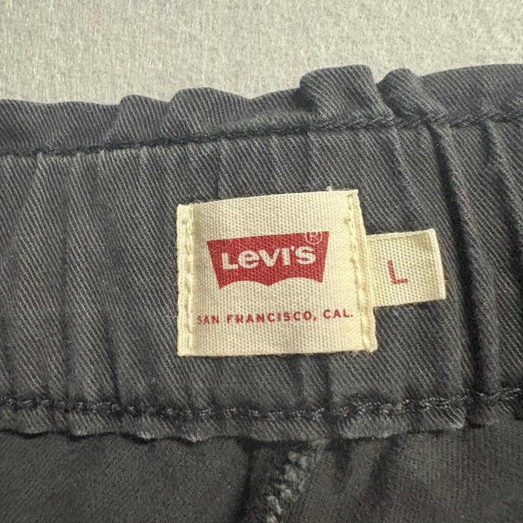 Levi's Women's Jogger Pants Size L Black Drawstring Elastic Waist Cotton Blend