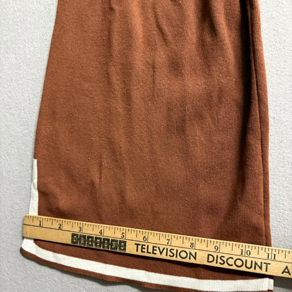 Unbranded Brown Knit Wide Leg Pants Womens Size S Viscose Lounge Cozy