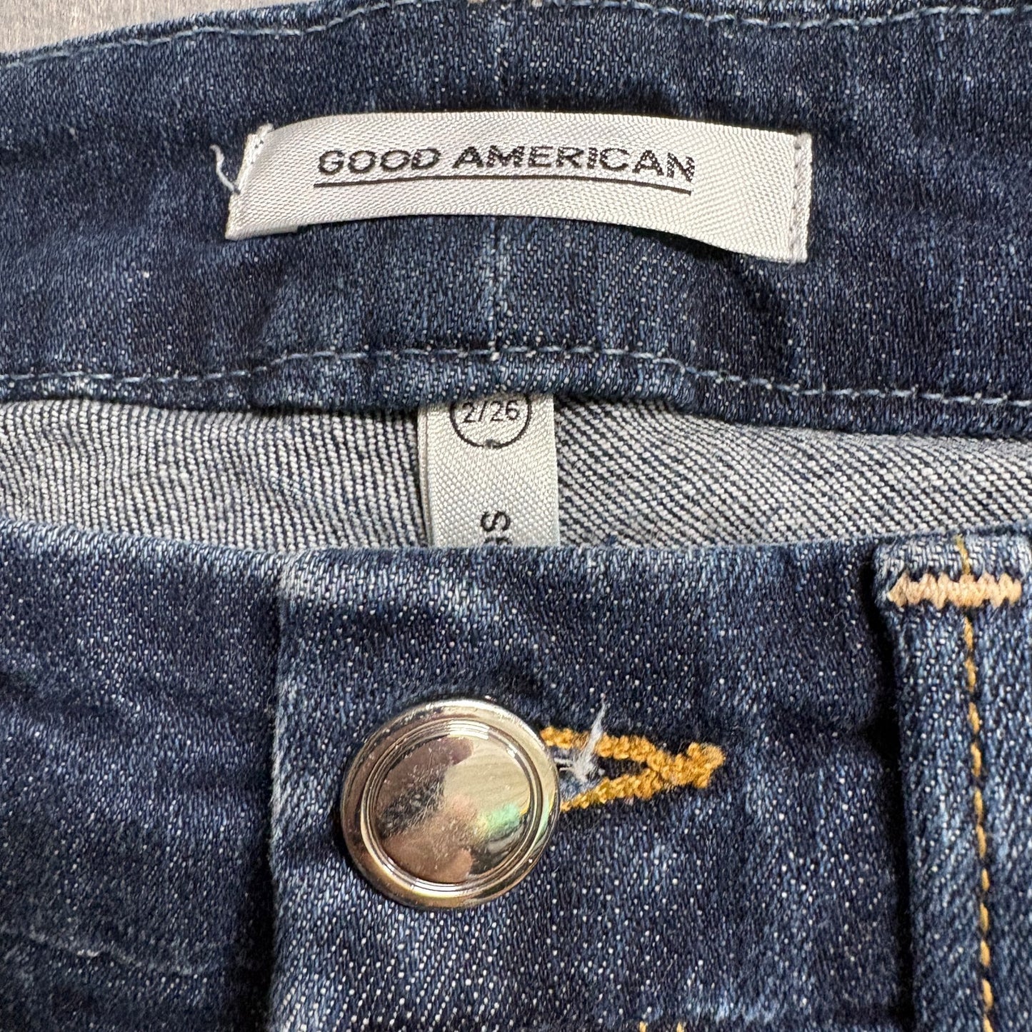 Good American Good Legs Skinny Jeans Distressed Raw Hem Sz 2/26 Classic