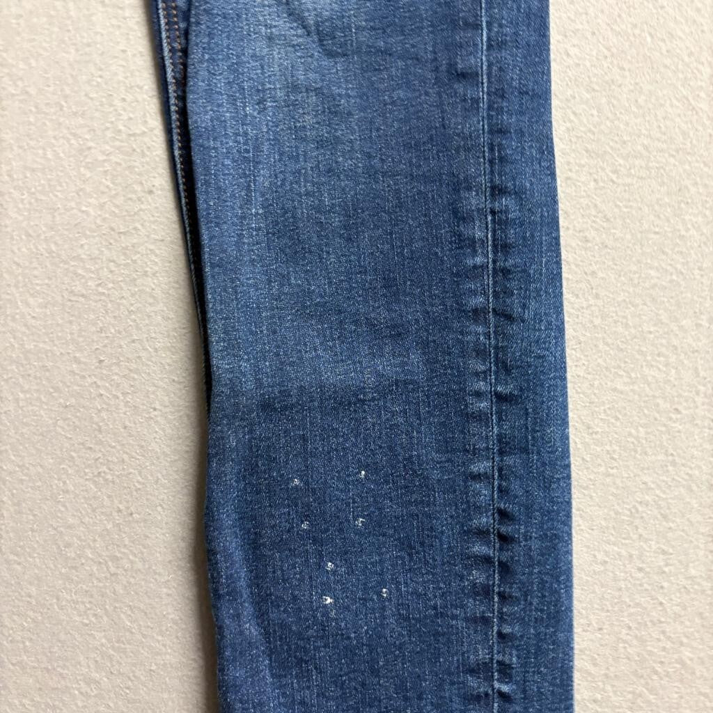 Vero Moda Slim Jeans Womens 30x28 Blue Distressed Paint Splatter Stretch Denim