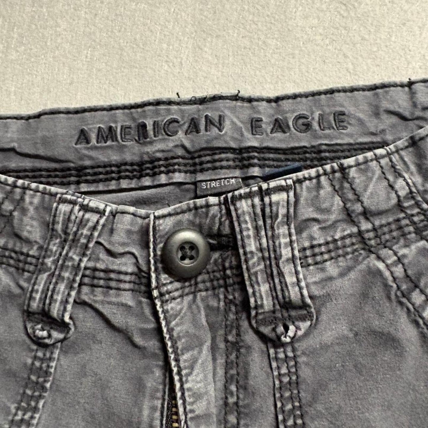 American Eagle Cargo Pants Womens 00 Regular Gray Stretch Utility Y2K Gorpcore