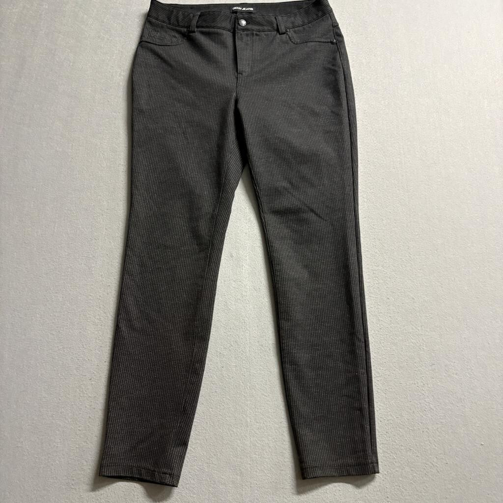DKNY Jeans Womens Pants Size Medium Gray Houndstooth Stretch Skinny Leg Ankle